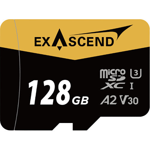 Tarjeta Exascend 128GB Catalyst UHS-I microSDXC con SD Adapter - vista frontal