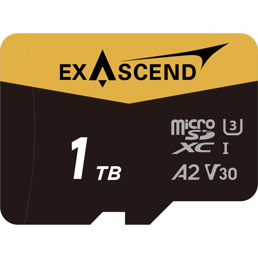 Tarjeta Exascend 1TB Catalyst UHS-I microSDXC con SD Adapter - vista frontal