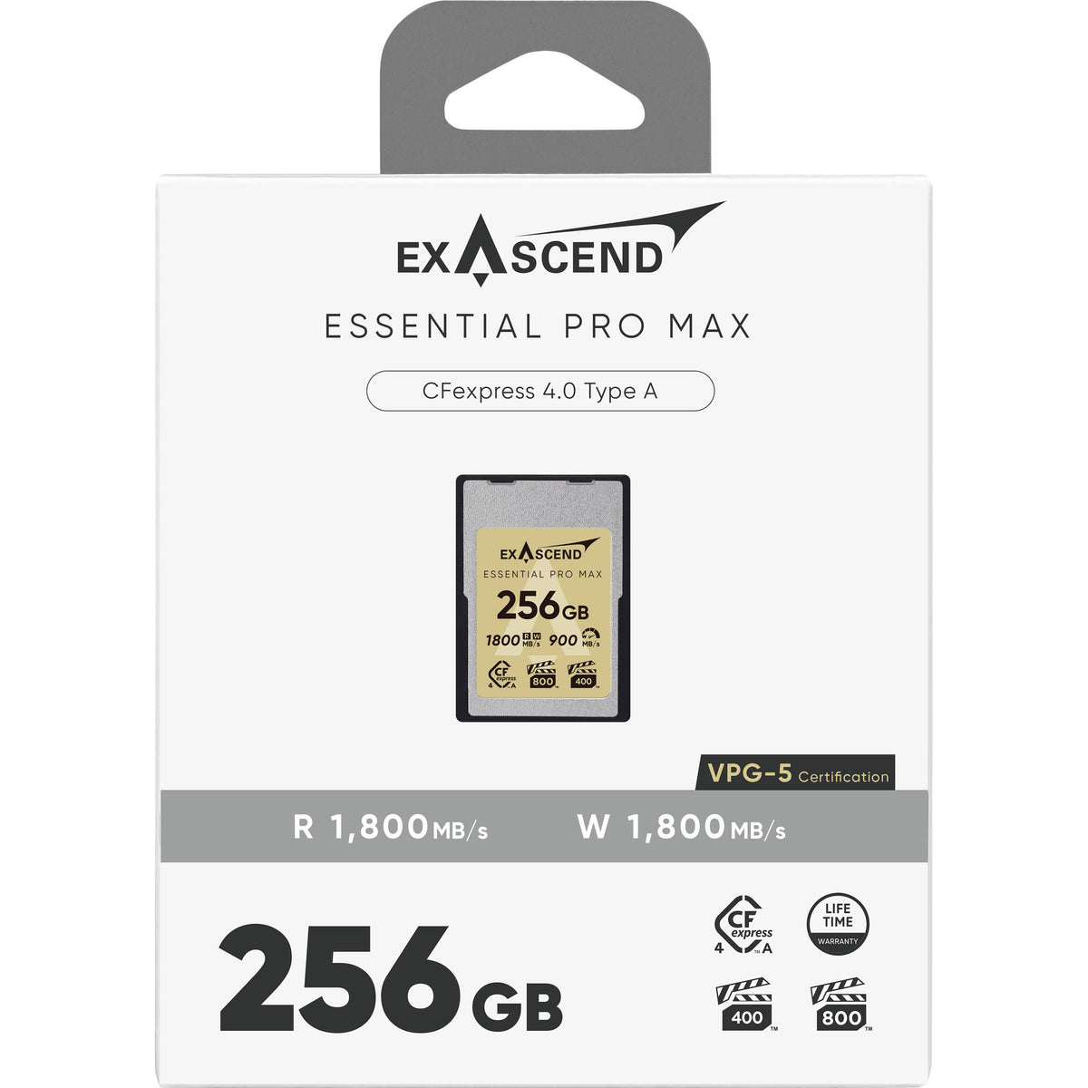 Tarjeta Exascend 256GB Essential Pro Max CFexpress 4.0 Type A - puertos y conexiones