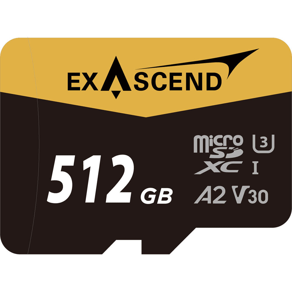 Tarjeta Exascend 512GB Catalyst UHS-I microSDXC con SD Adapter - vista frontal