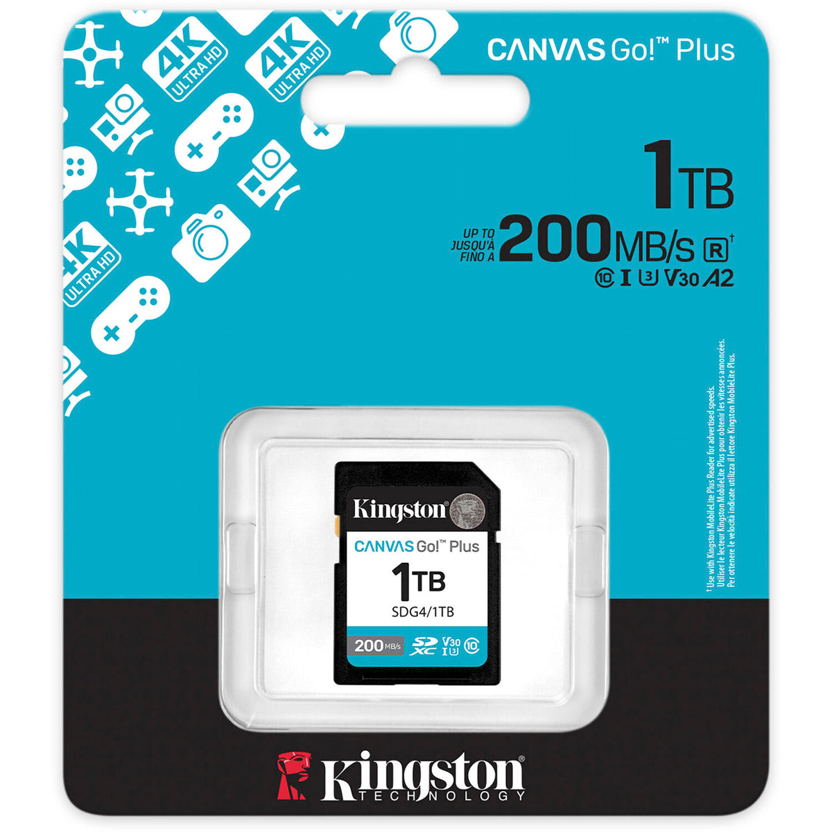 Tarjeta Kingston 1TB Canvas Go! Plus UHS-I SDXC - vista trasera