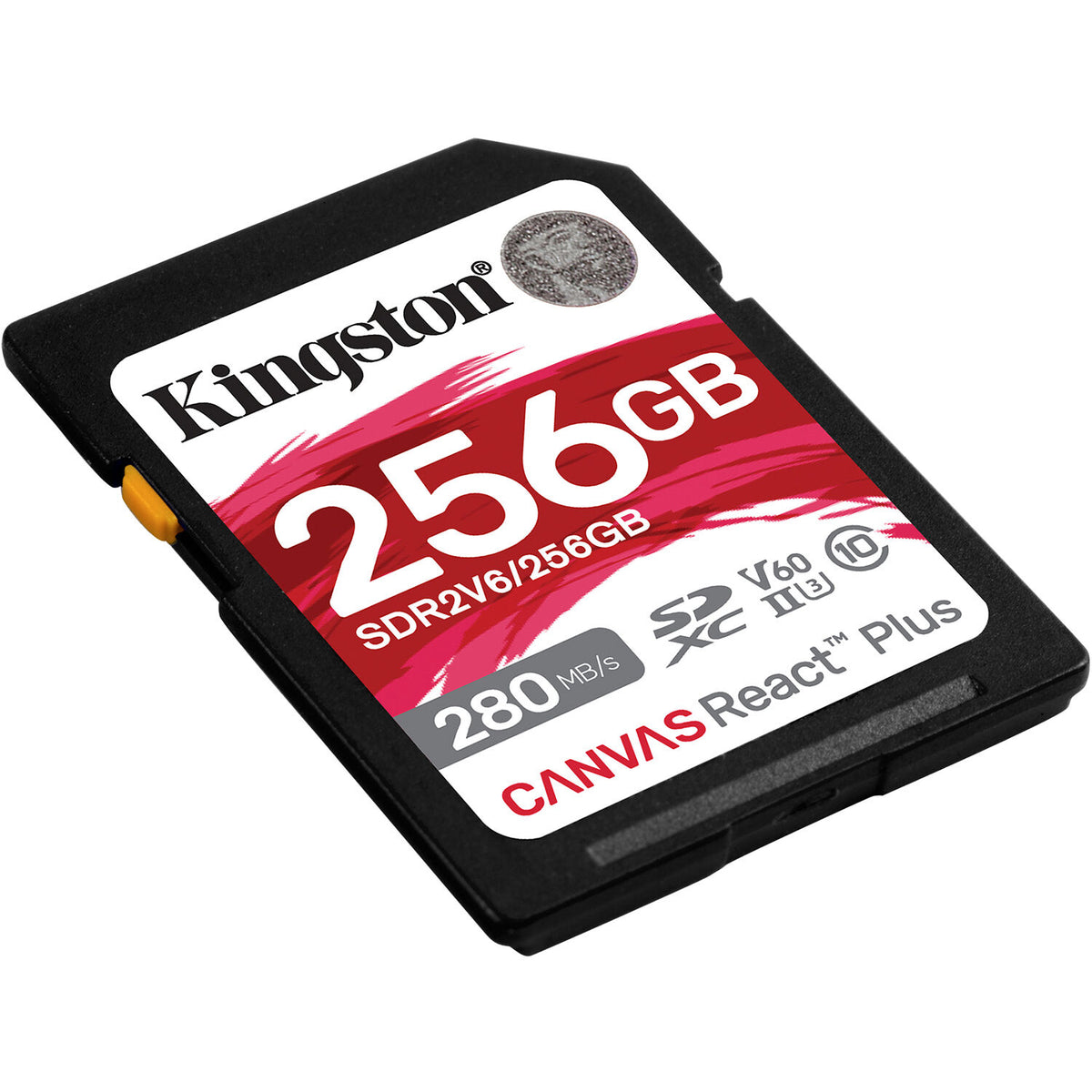 Tarjeta Kingston 256GB Canvas React Plus UHS-II SDXC - vista frontal