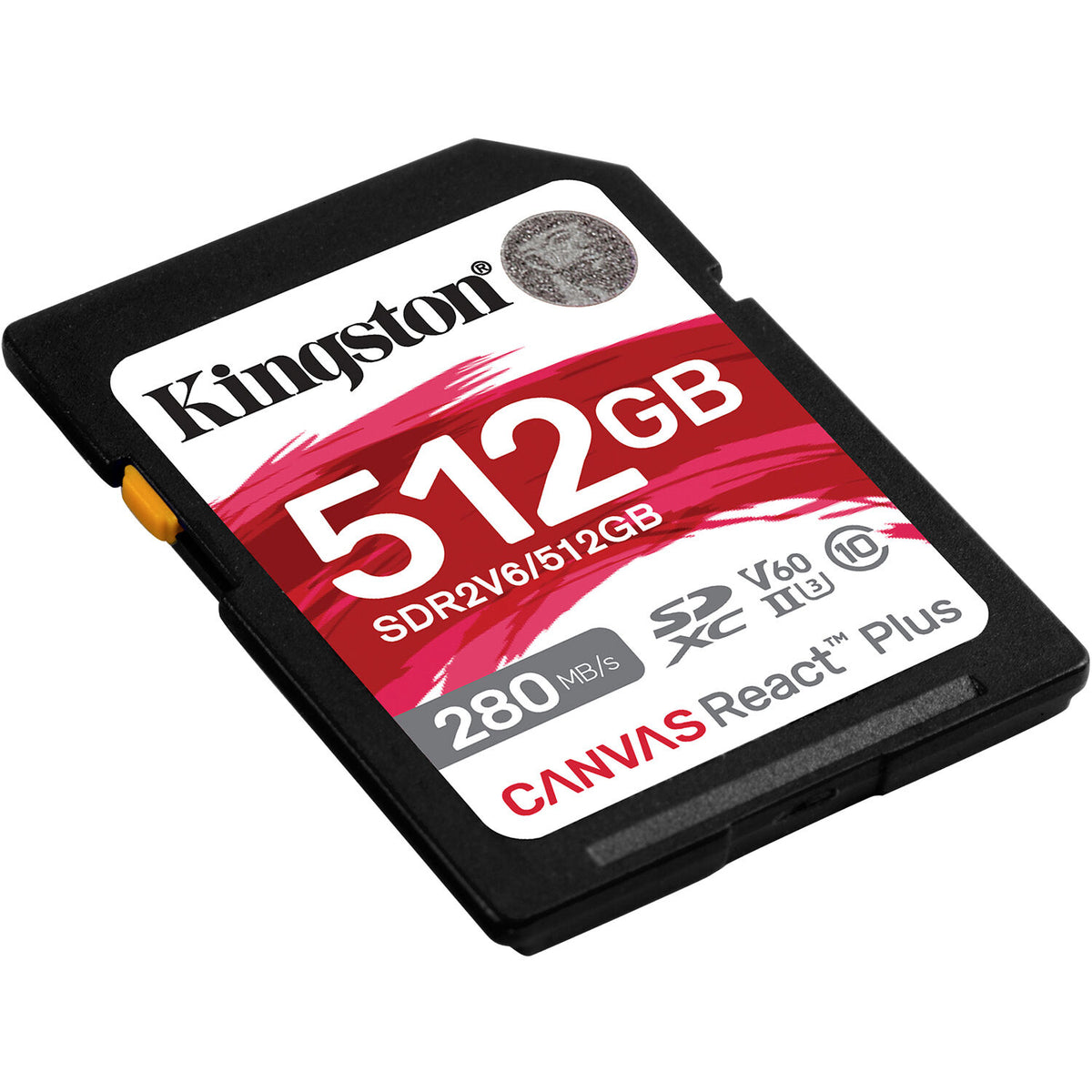 Tarjeta Kingston 512GB Canvas React Plus UHS-II SDXC - vista frontal