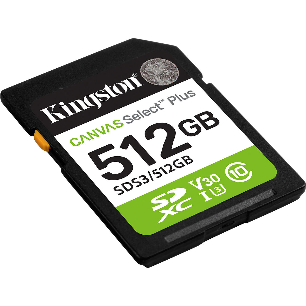 Tarjeta Kingston 512GB Canvas Select Plus UHS-I SDXC - vista frontal
