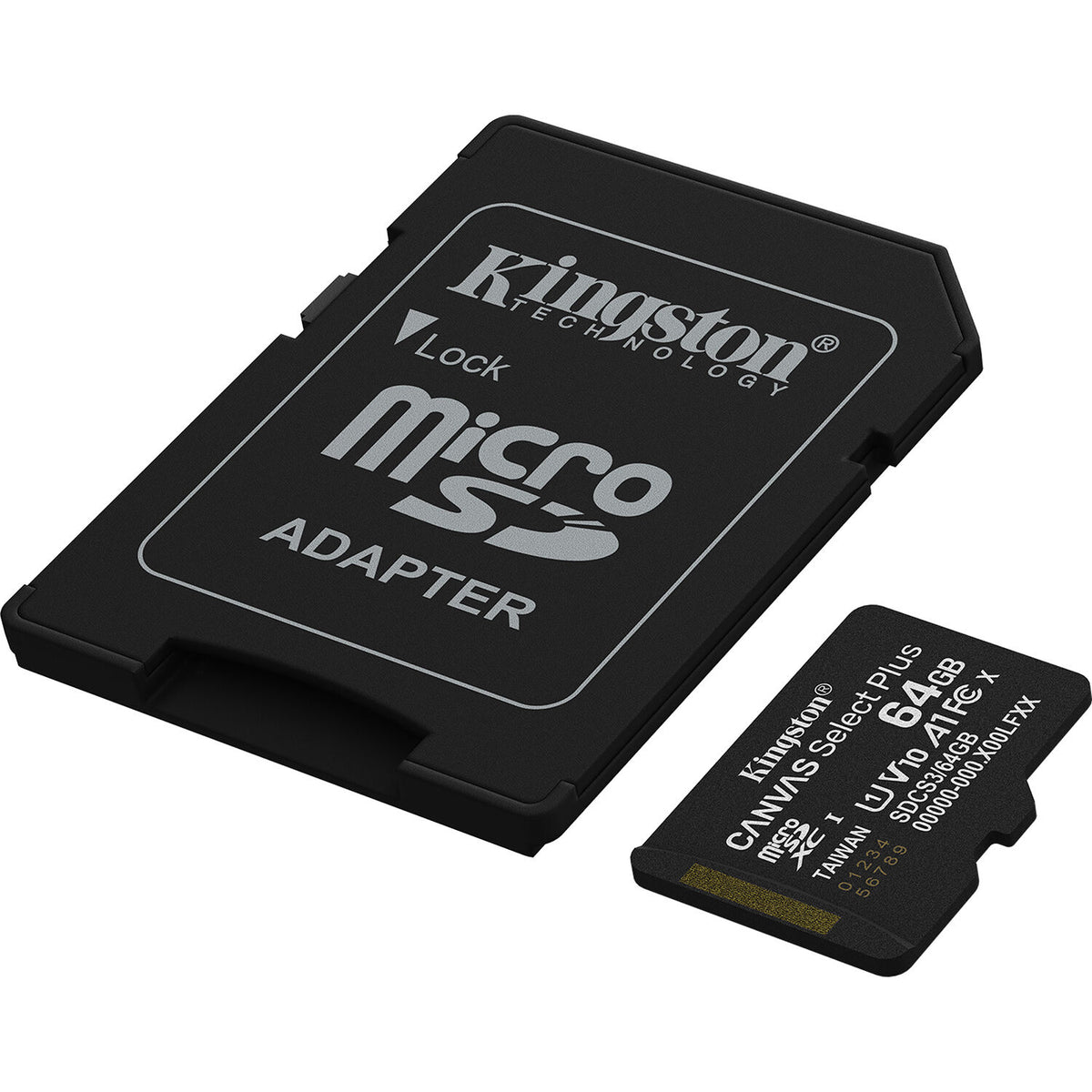 Tarjeta Kingston 64GB Canvas Select Plus UHS-I microSDXC con SD Adapter - vista frontal
