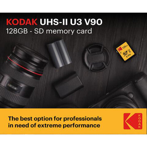 Tarjeta Kodak 128GB Ultra Pro Performance UHS-II SDXC - vista trasera