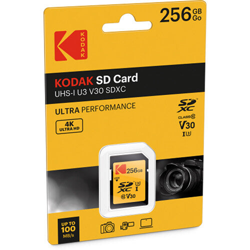Tarjeta Kodak 256GB Ultra Performance UHS-I SDXC - vista frontal