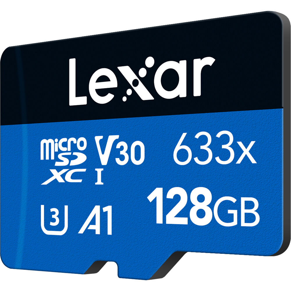 Tarjeta Lexar 128GB High-Performance 633x UHS-I microSDXC con SD Adapter - vista trasera