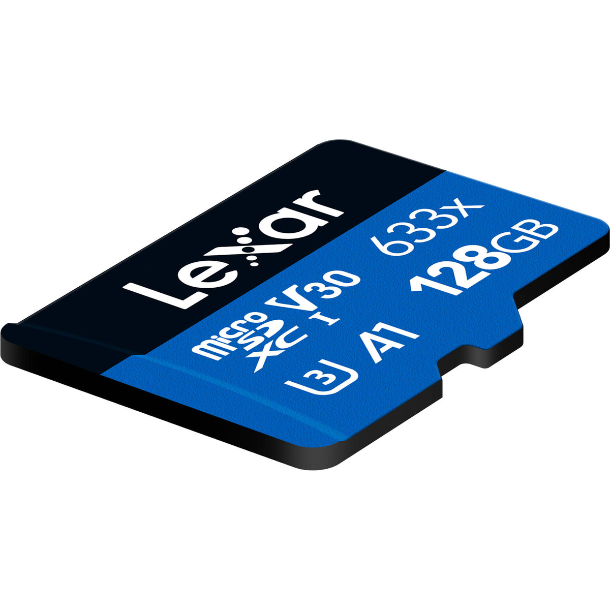 Tarjeta Lexar 128GB High-Performance 633x UHS-I microSDXC con SD Adapter - vista lateral