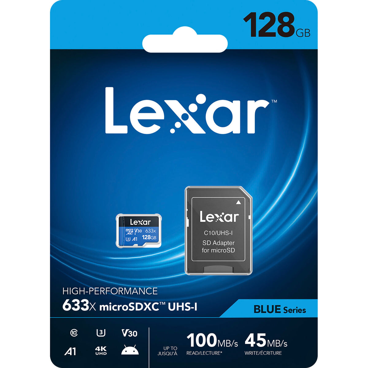 Tarjeta Lexar 128GB High-Performance 633x UHS-I microSDXC con SD Adapter - puertos y conexiones