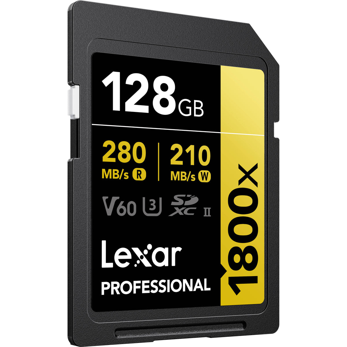 Tarjeta Lexar 128GB Professional 1800x UHS-II SDXC (GOLD Serie, 3-Pack) - vista frontal