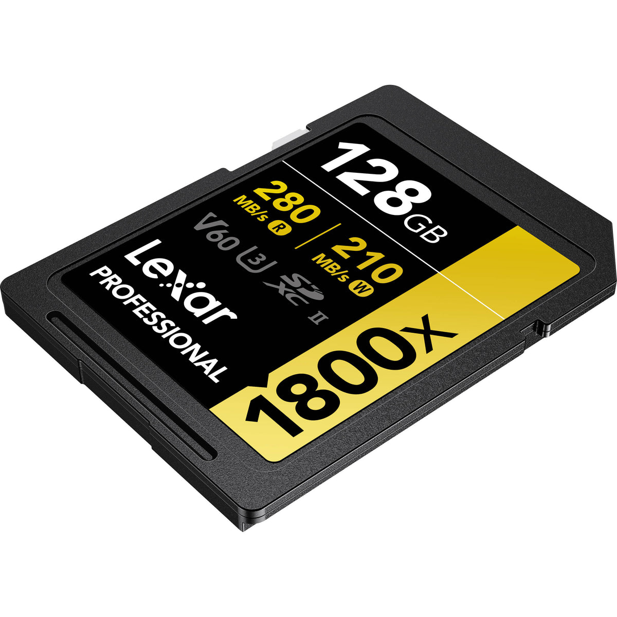 Tarjeta Lexar 128GB Professional 1800x UHS-II SDXC (GOLD Serie) - vista lateral