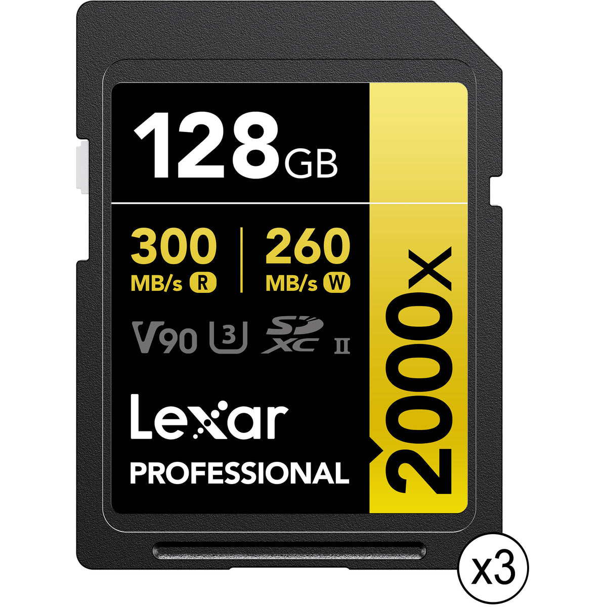 Tarjeta Lexar 128GB Professional 2000x UHS-II SDXC (3-Pack) - vista principal