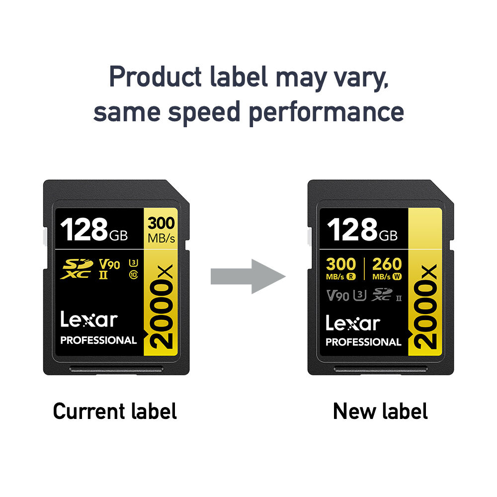 Tarjeta Lexar 128GB Professional 2000x UHS-II SDXC - detalle