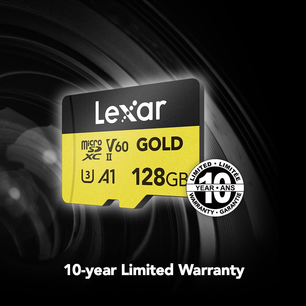 Tarjeta Lexar 128GB Professional GOLD UHS-II microSDXC - detalle