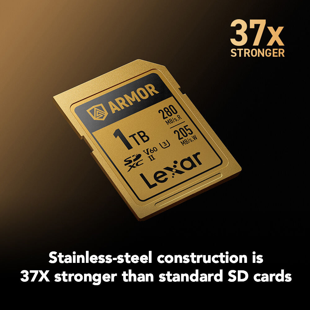 Tarjeta Lexar 1TB ARMOR GOLD UHS-II SDXC - vista frontal