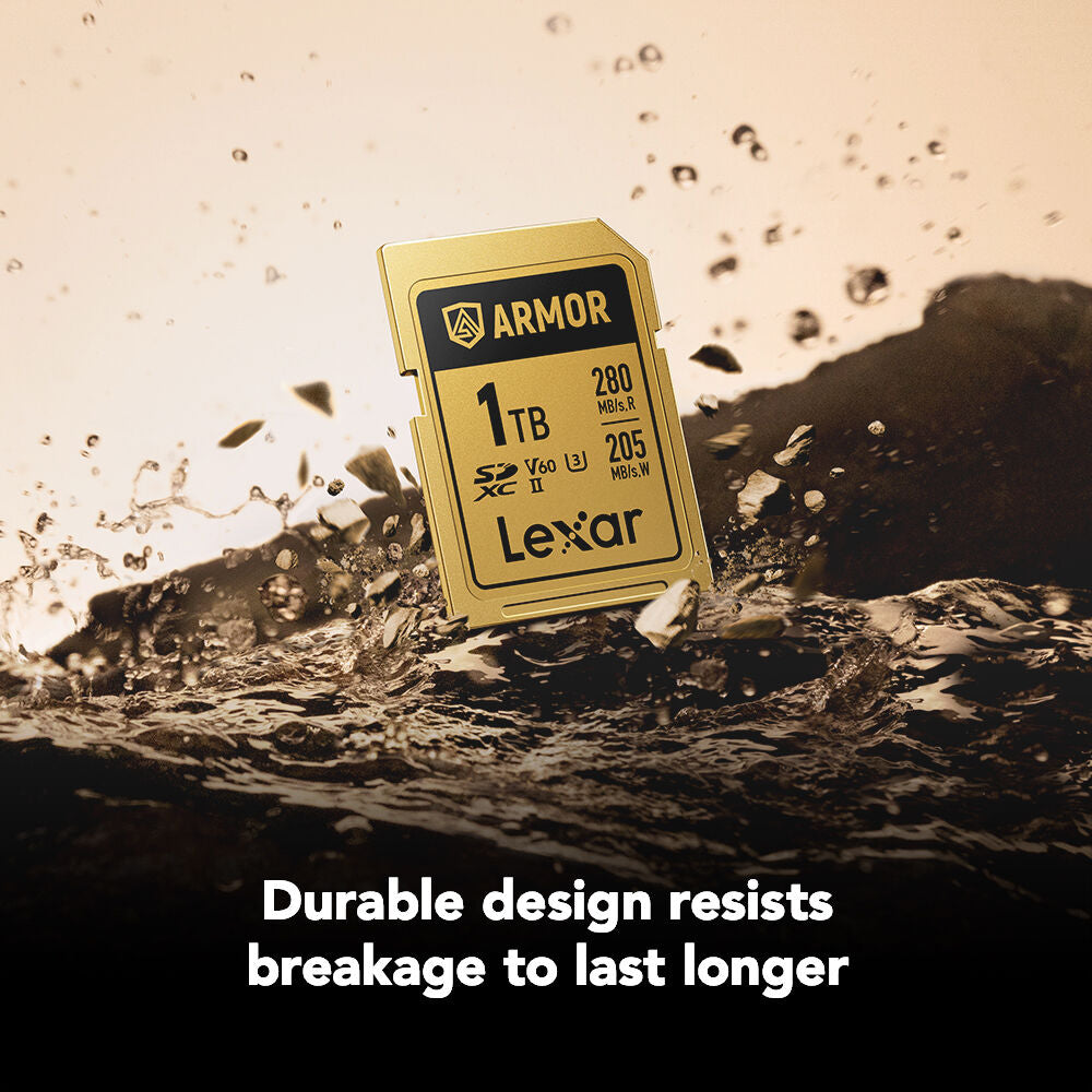 Tarjeta Lexar 1TB ARMOR GOLD UHS-II SDXC - vista lateral