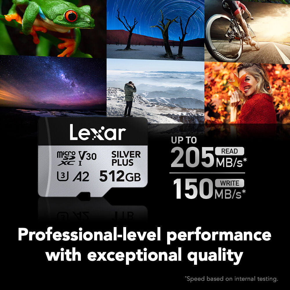 Tarjeta Lexar 1TB Professional SILVER PLUS UHS-I microSDXC con SD Adapter - vista frontal