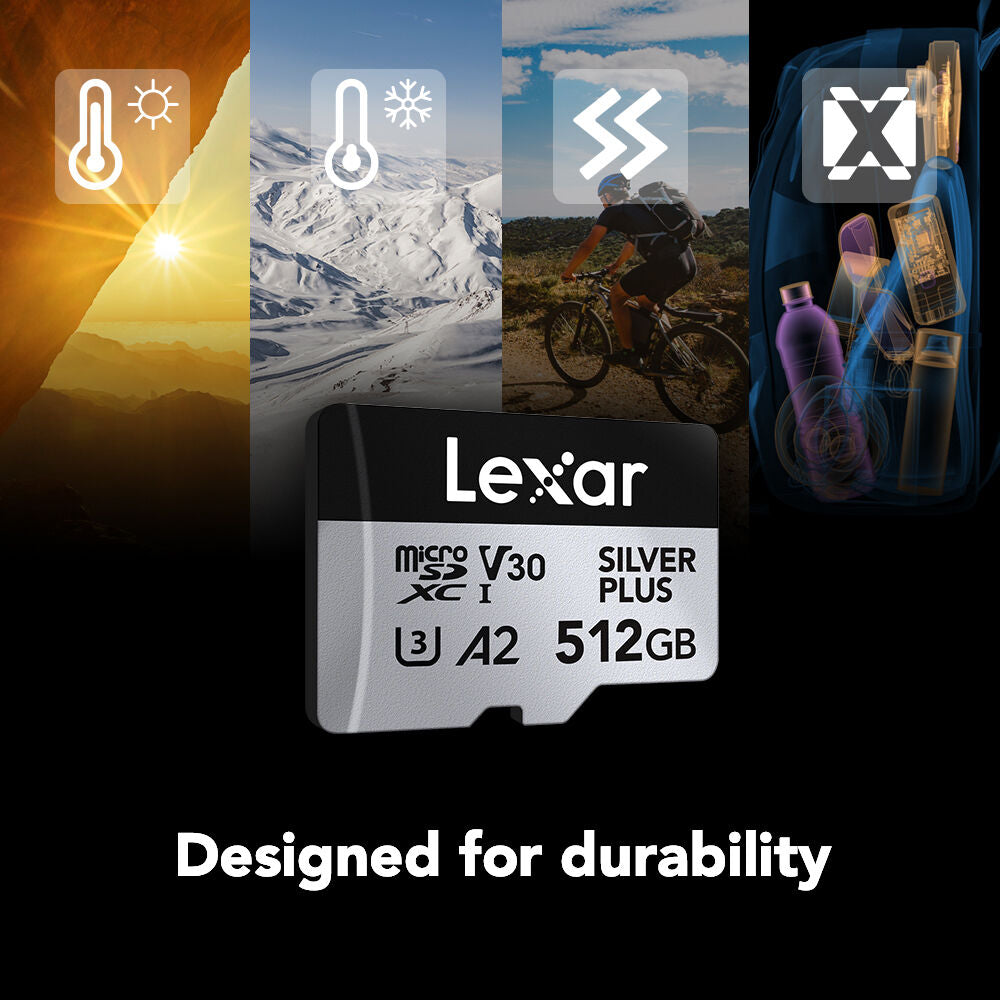 Tarjeta Lexar 1TB Professional SILVER PLUS UHS-I microSDXC con SD Adapter - puertos y conexiones