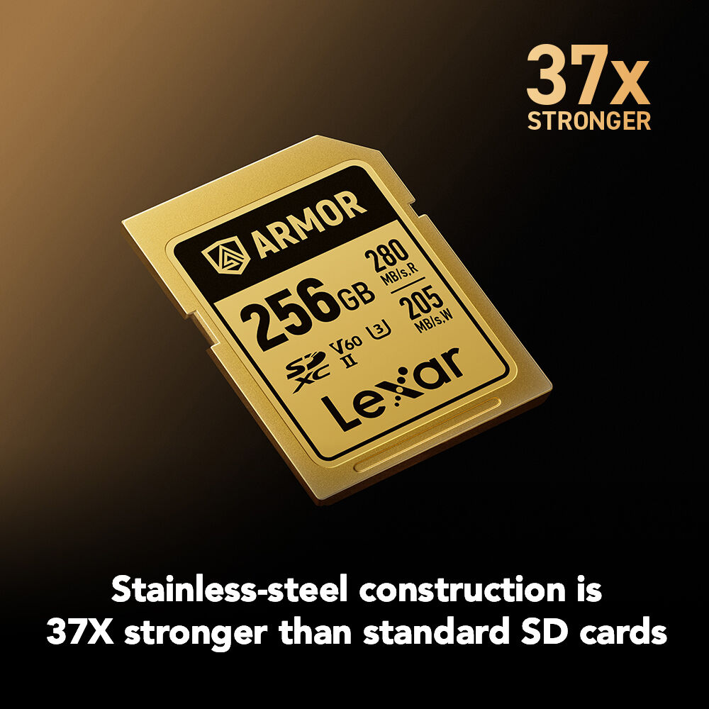 Tarjeta Lexar 256GB ARMOR GOLD UHS-II SDXC - vista frontal