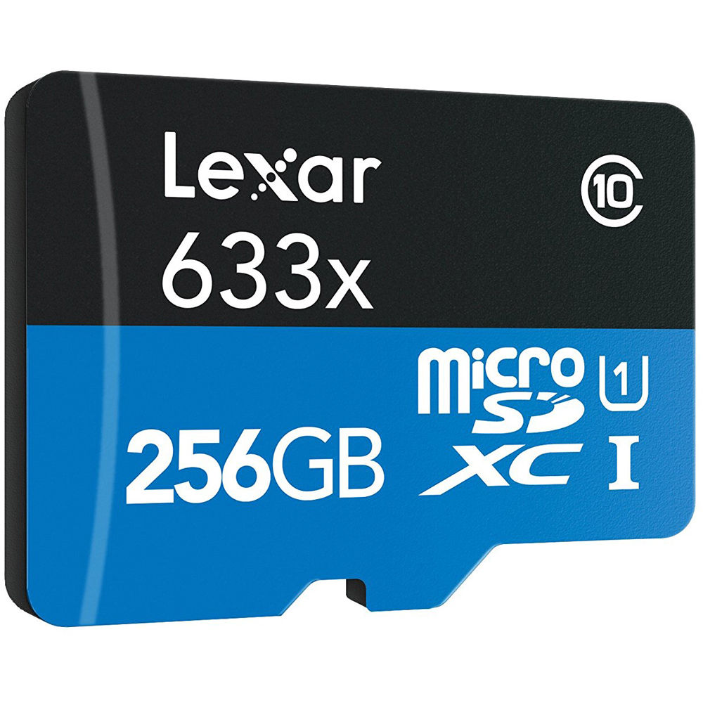 Tarjeta Lexar 256GB High-Performance 633x UHS-I microSDXC con SD Adapter - vista frontal
