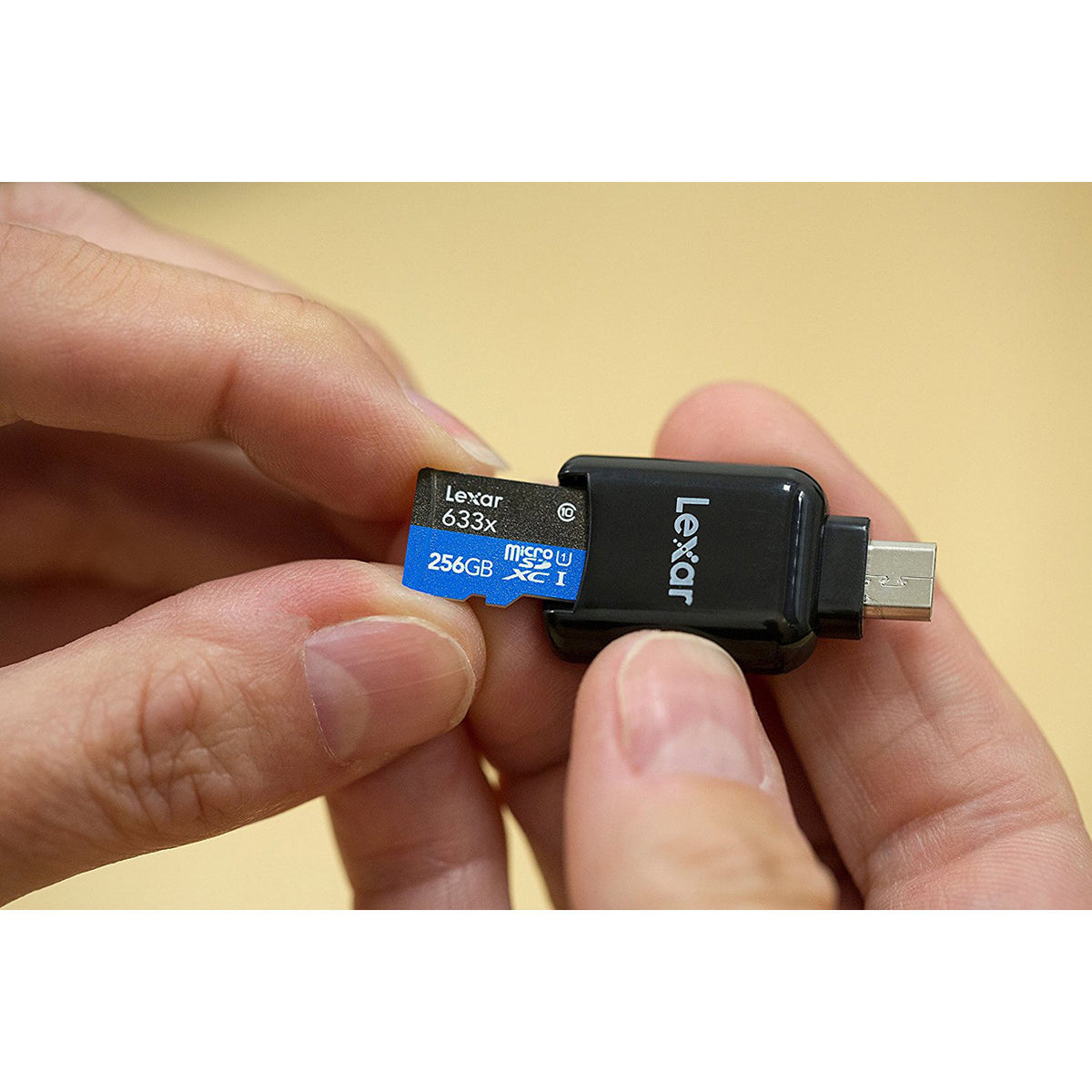 Tarjeta Lexar 256GB High-Performance 633x UHS-I microSDXC con SD Adapter - contenido de la caja