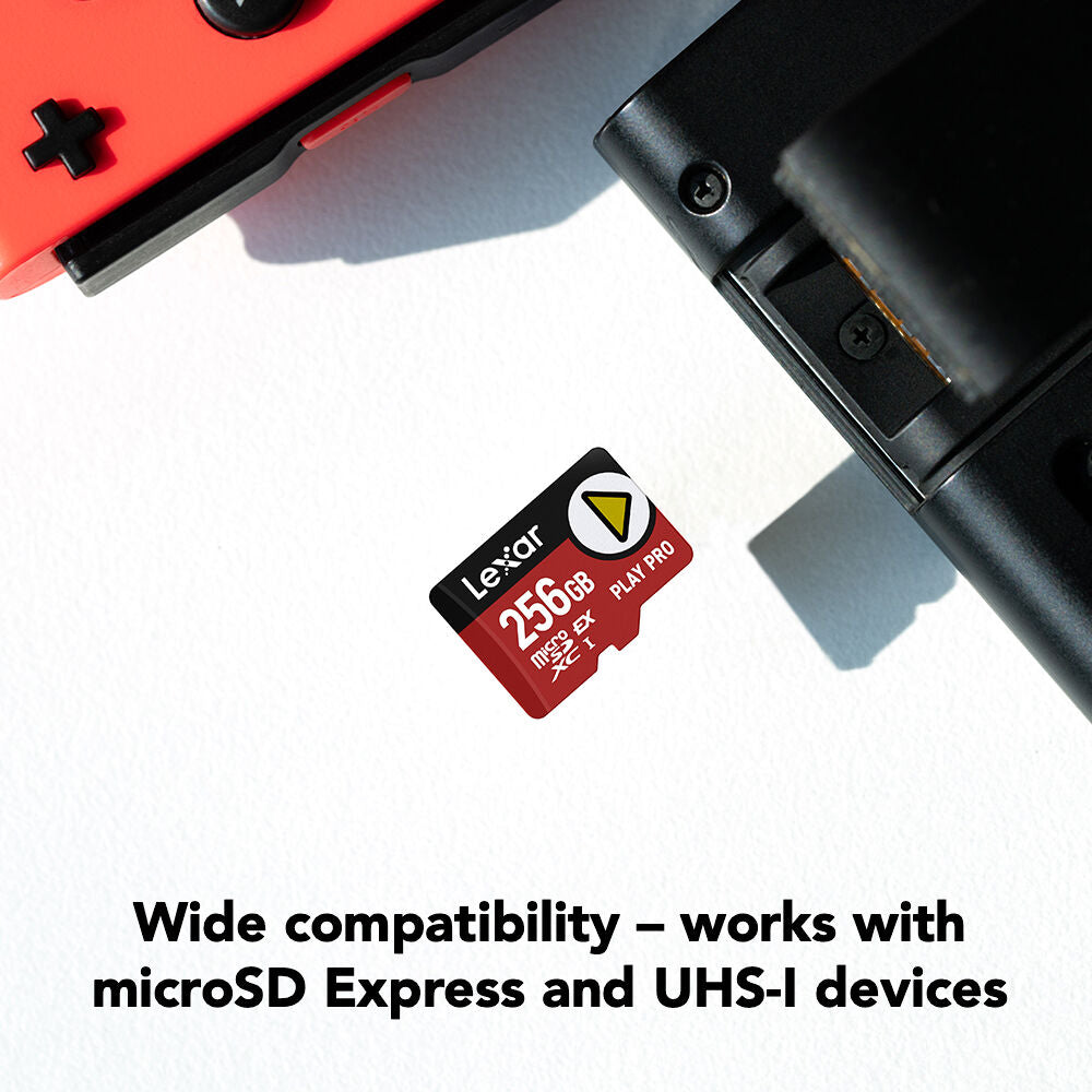 Tarjeta Lexar 256GB PLAY PRO microSDXC Express - vista lateral