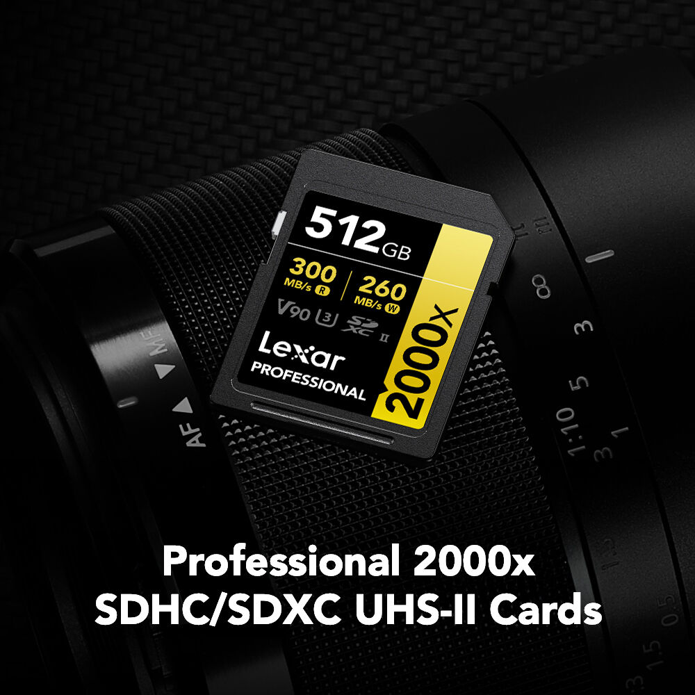 Tarjeta Lexar 512GB Professional 2000x UHS-II SDXC (2-Pack) - vista frontal