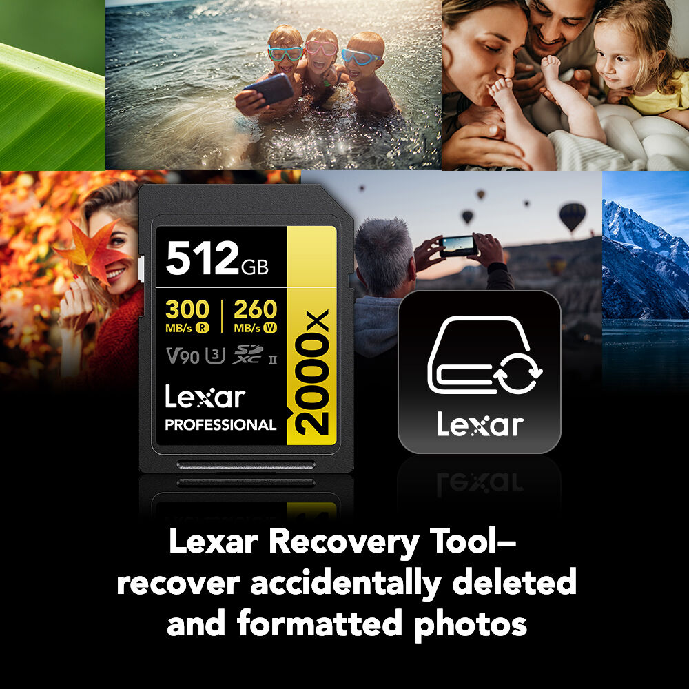 Tarjeta Lexar 512GB Professional 2000x UHS-II SDXC (2-Pack) - contenido de la caja