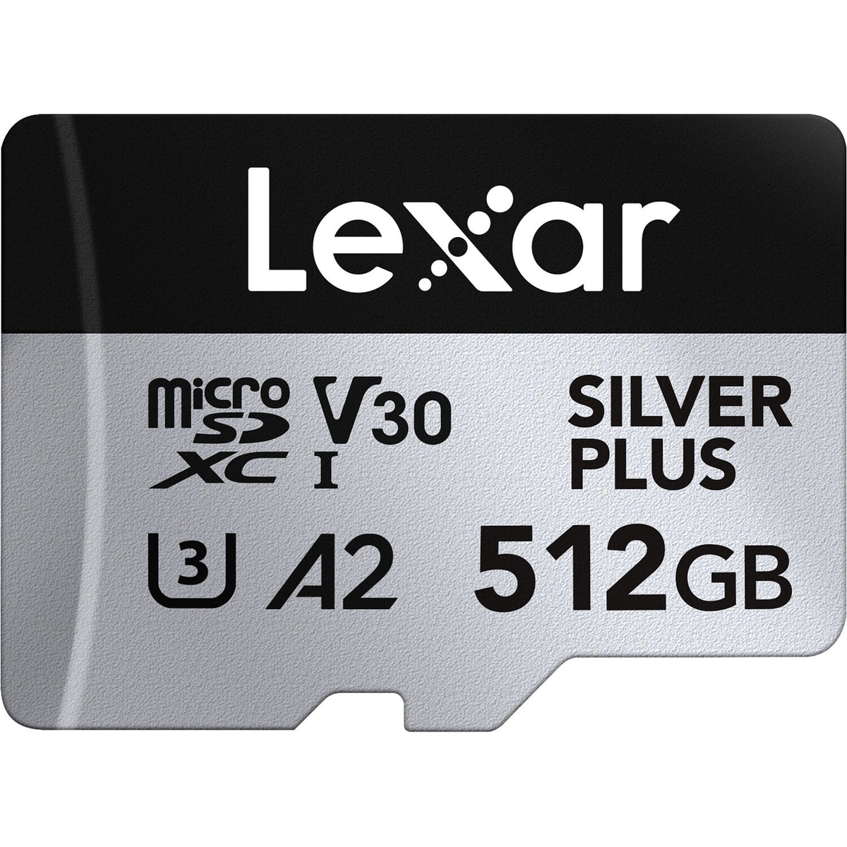 Tarjeta Lexar 512GB Professional SILVER PLUS UHS-I microSDXC con SD Adapter - en uso