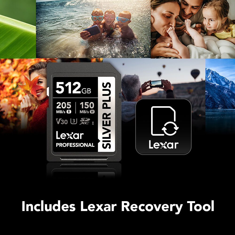 Tarjeta Lexar 512GB Professional SILVER PLUS UHS-I SDXC - contenido de la caja