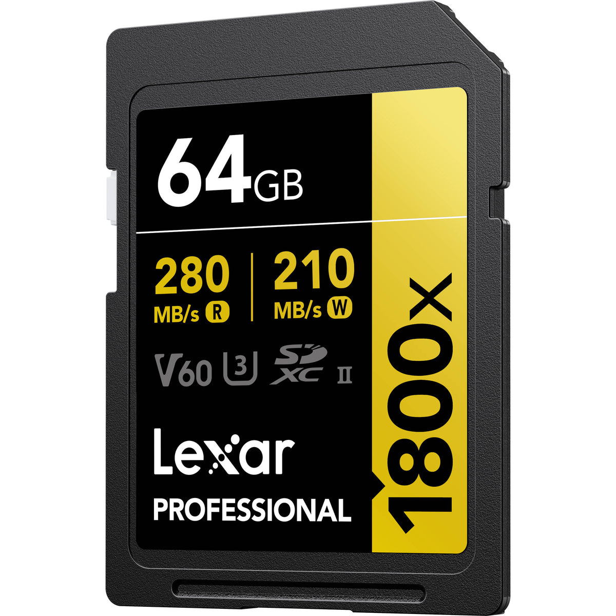 Tarjeta Lexar 64GB Professional 1800x UHS-II SDXC (GOLD Serie) - vista trasera