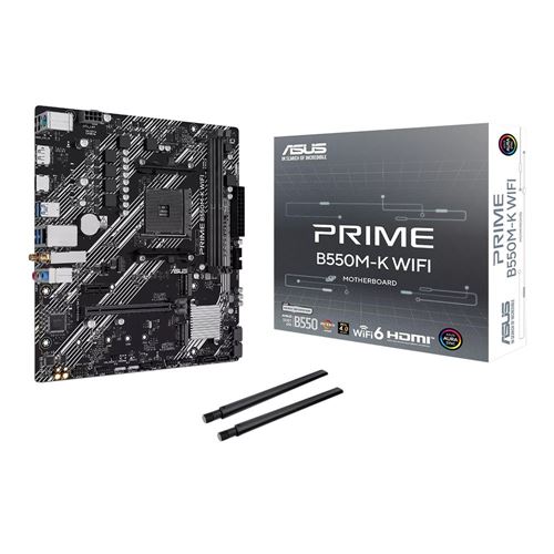 Tarjeta Madre ASUS PRIME B550M-K WIFI AMD B550 Socket AM4 DDR4 Micro-ATX con Wi-Fi — detalle