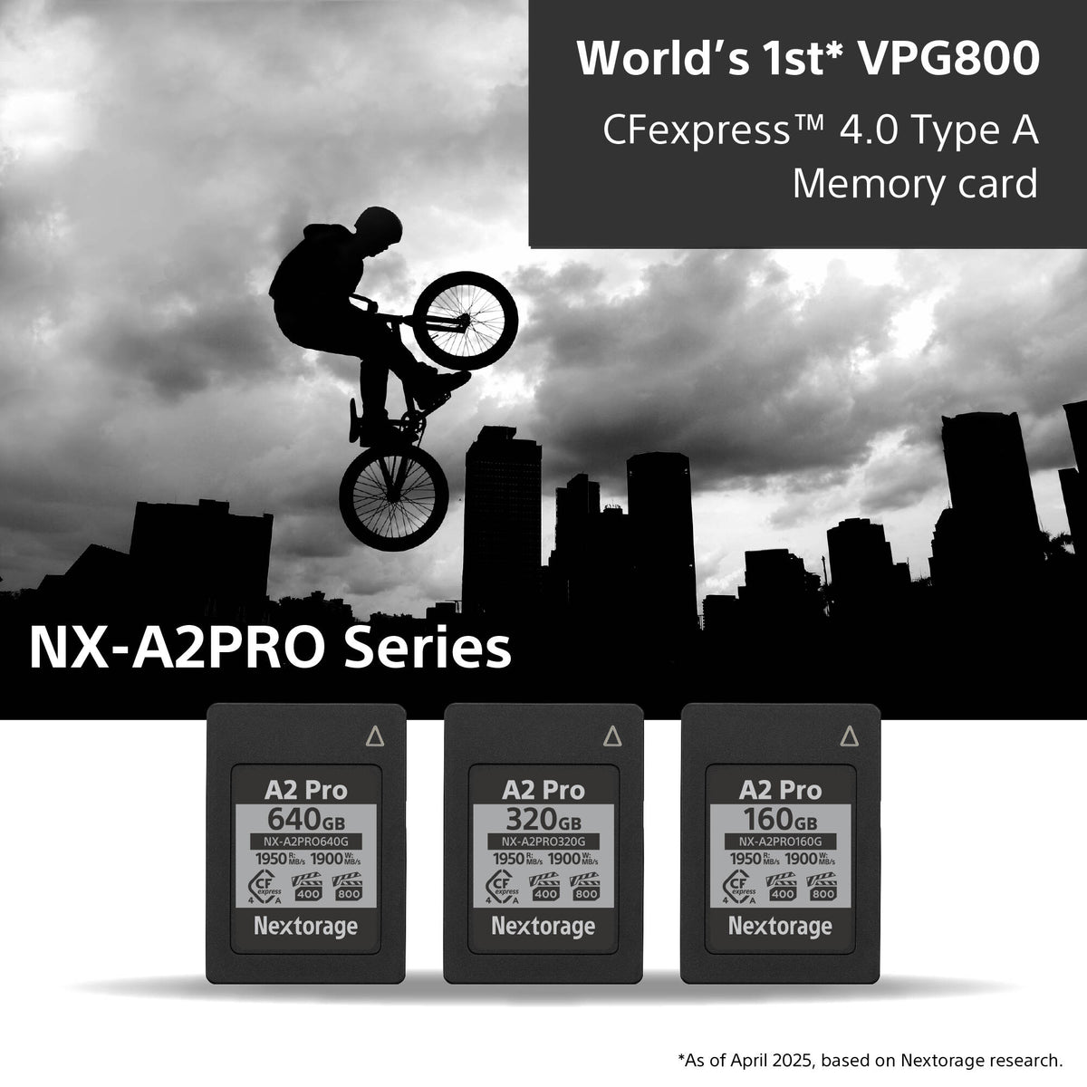 Tarjeta Nextorage 640GB NX-A2PRO CFexpress 4.0 Type A - vista trasera
