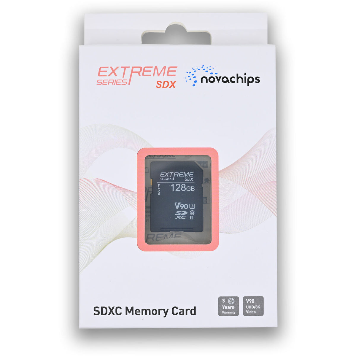 Tarjeta Novachips 128GB Extreme UHS-II SDXC - vista frontal