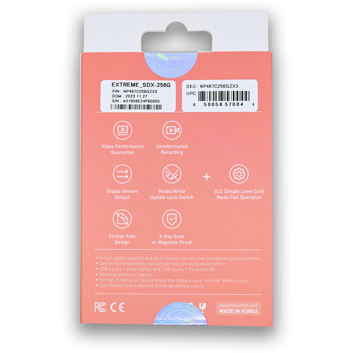 Tarjeta Novachips 256GB Extreme UHS-II SDXC - vista trasera