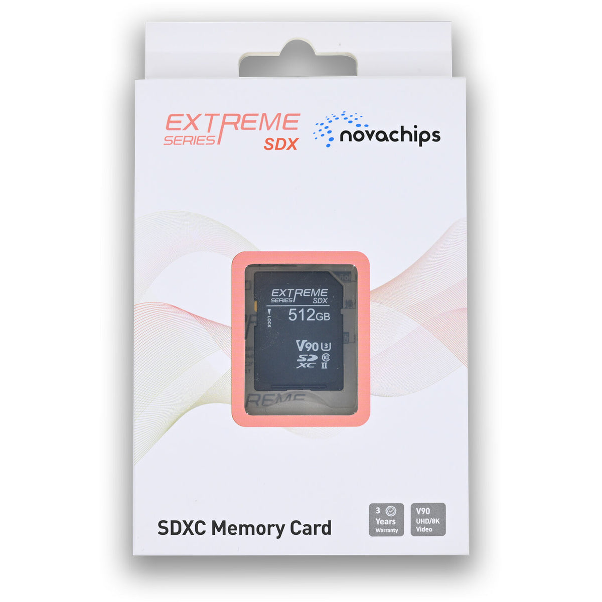 Tarjeta Novachips 512GB Extreme UHS-II SDXC - vista frontal