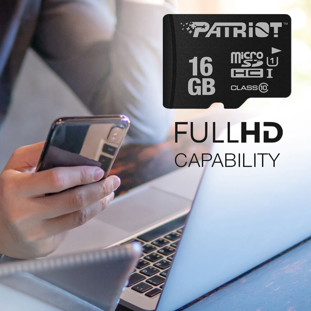 Tarjeta Patriot 16GB LX Serie UHS-I microSDHC - contenido de la caja