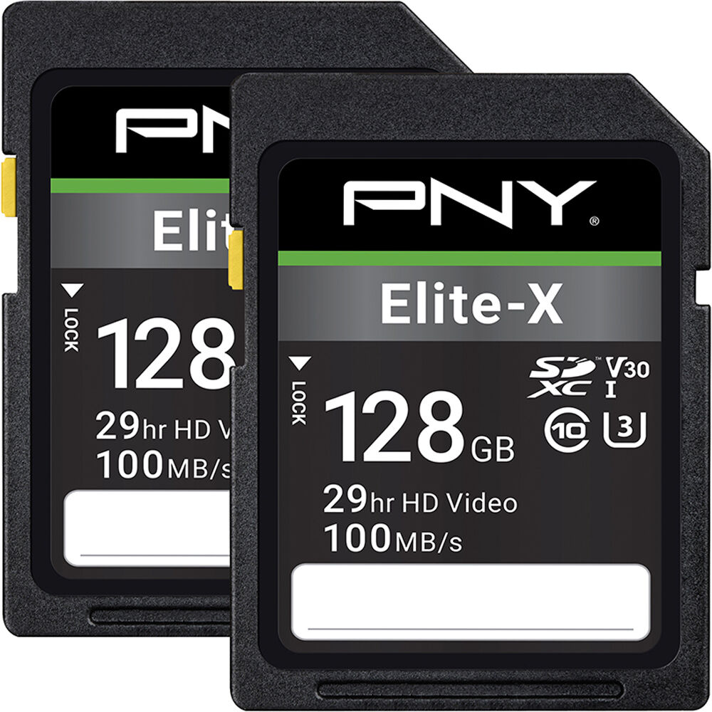 Tarjeta PNY 128GB Elite-X UHS-I SDXC (2-Pack) - vista principal