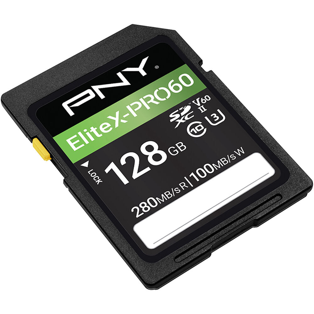 Tarjeta PNY 128GB EliteX-PRO60 UHS-II SDXC - vista frontal