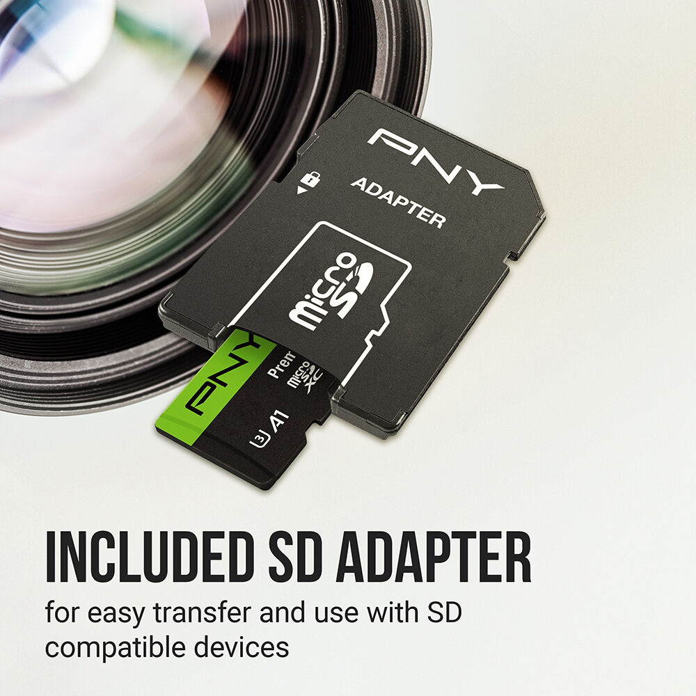 Tarjeta PNY 128GB Premier-X UHS-I microSDXC con SD Adapter (2-Pack) - detalle