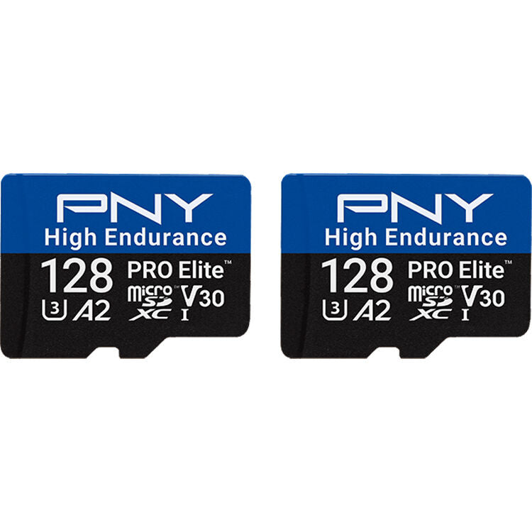 Tarjeta PNY 128GB PRO Elite High Endurance microSDXC con SD Adapter (2-Pack) - vista principal