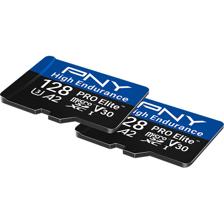 Tarjeta PNY 128GB PRO Elite High Endurance microSDXC con SD Adapter (2-Pack) - vista trasera