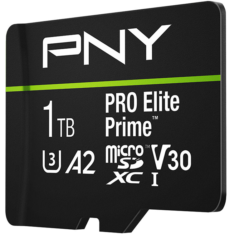 Tarjeta PNY 1TB PRO Elite Prime microSDXC con SD Adapter - vista frontal