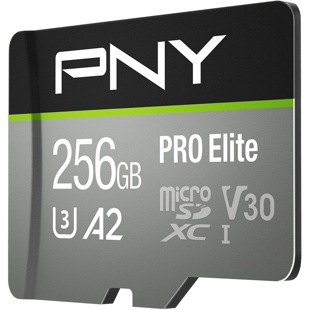 Tarjeta PNY 256GB PRO Elite UHS-I microSDXC con SD Adapter - vista frontal