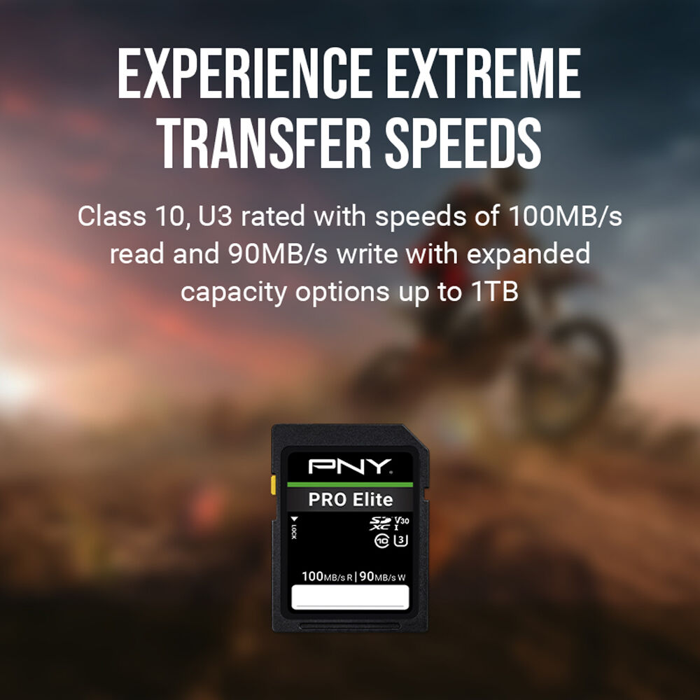 Tarjeta PNY 256GB PRO Elite UHS-I SDXC - vista trasera