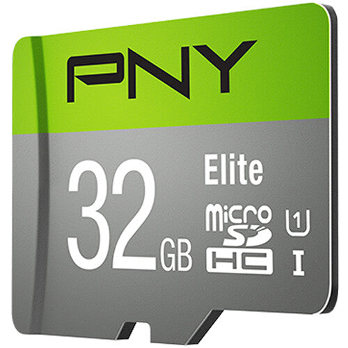 Tarjeta PNY 32GB Elite UHS-I microSDHC con SD Adapter (3-Pack) - vista frontal