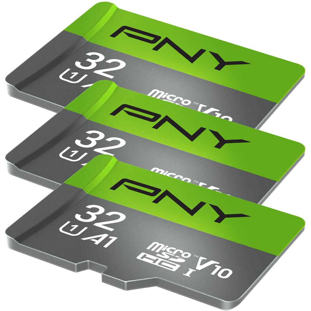 Tarjeta PNY 32GB UHS-I microSDHC con SD Adapter (3-Pack) - vista trasera