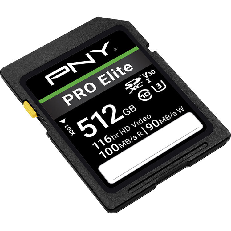 Tarjeta PNY 512GB PRO Elite UHS-I SDXC - vista frontal