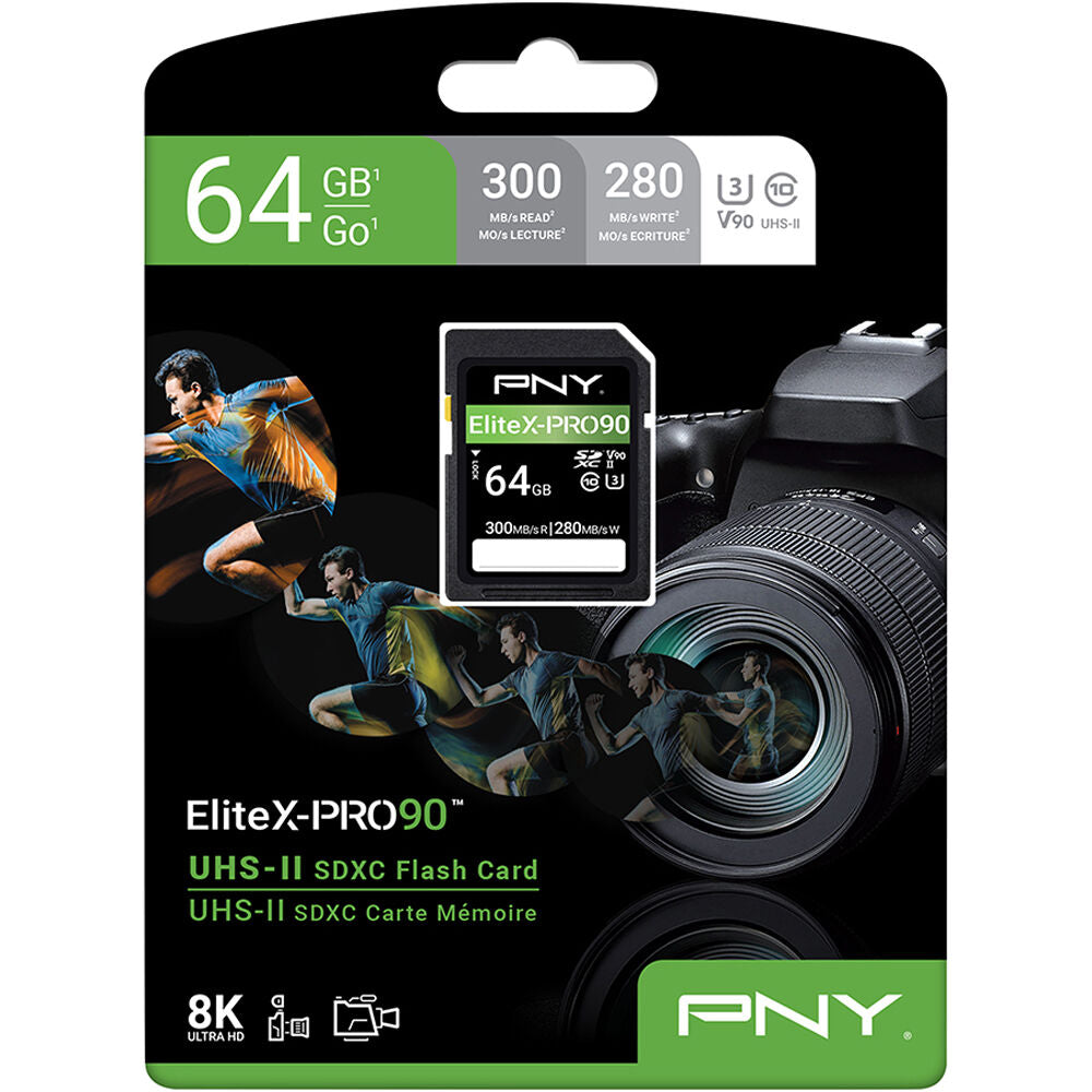 Tarjeta PNY 64GB EliteX-PRO 90 UHS-II SDXC - en uso